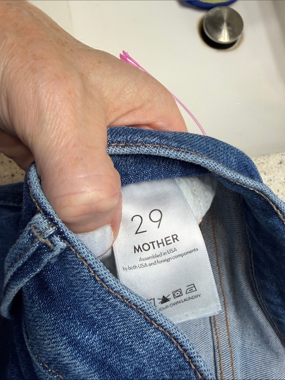 MOTHER Straight Leg Jeans in Blue Denim - Picture 2 of 5